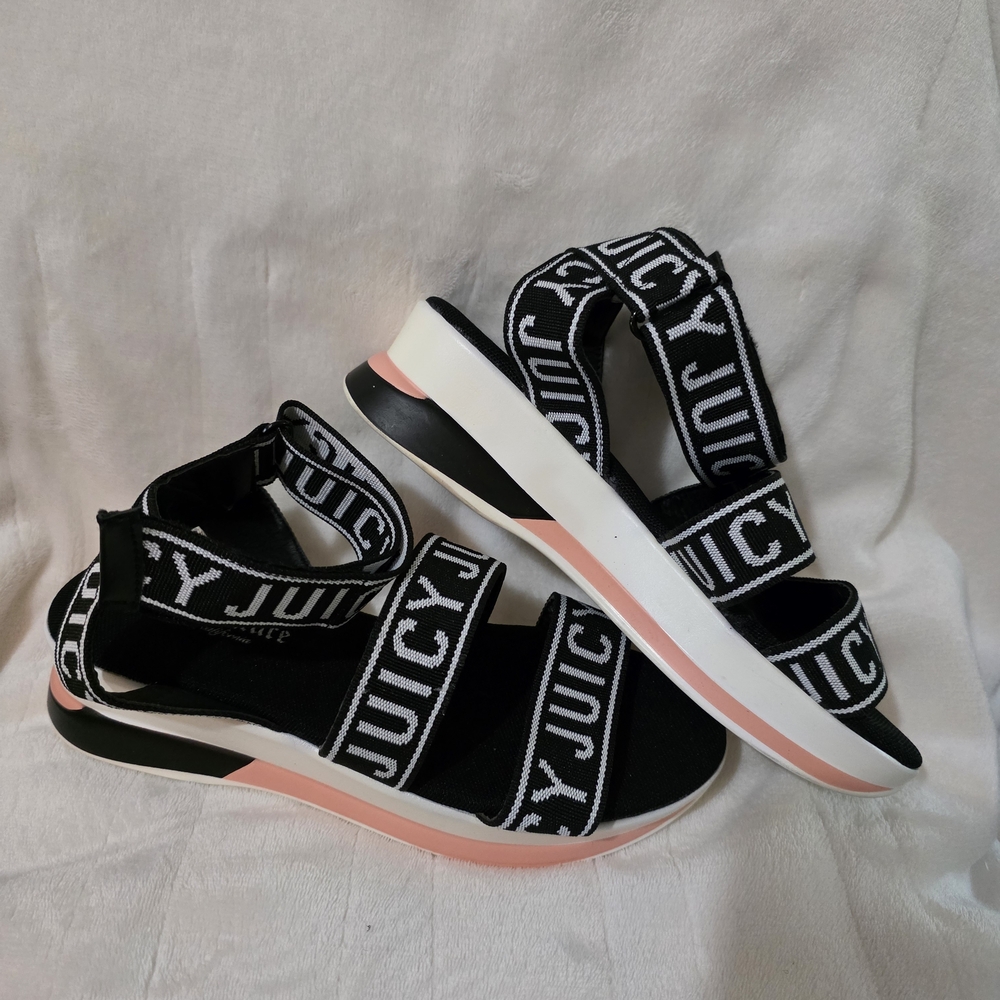 Juicy Couture Black and White Strap Sandals